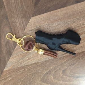 High Heel Platform Shoe Mini Pole Bootie Keychain Bag Accessory